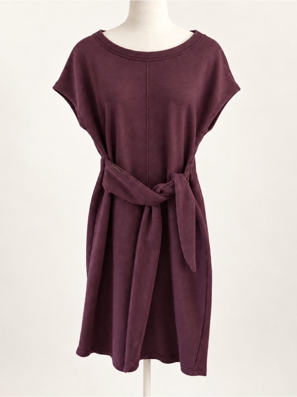 athleta knit dresses | | Athleta Tie Waist Dress Womens Small Burgundy Short Sleeve Pockets Athleta clothing